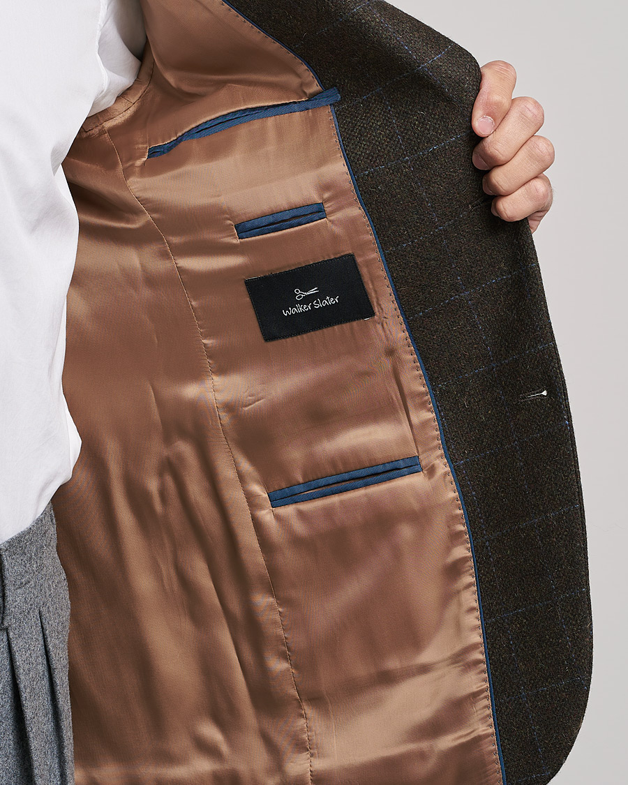 Mies | Pikkutakit | Walker Slater | Edward Lambswool Windowpane Blazer Dark Brown