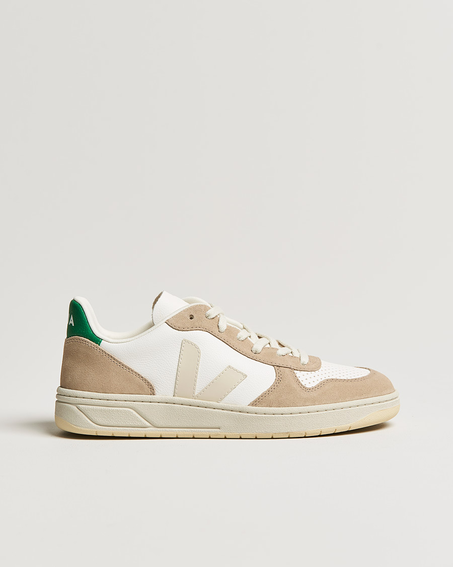 Mies | Veja V-10 Leather Sneaker Extra White Sahara Emeraude | Veja | V-10 Leather Sneaker Extra White Sahara Emeraude