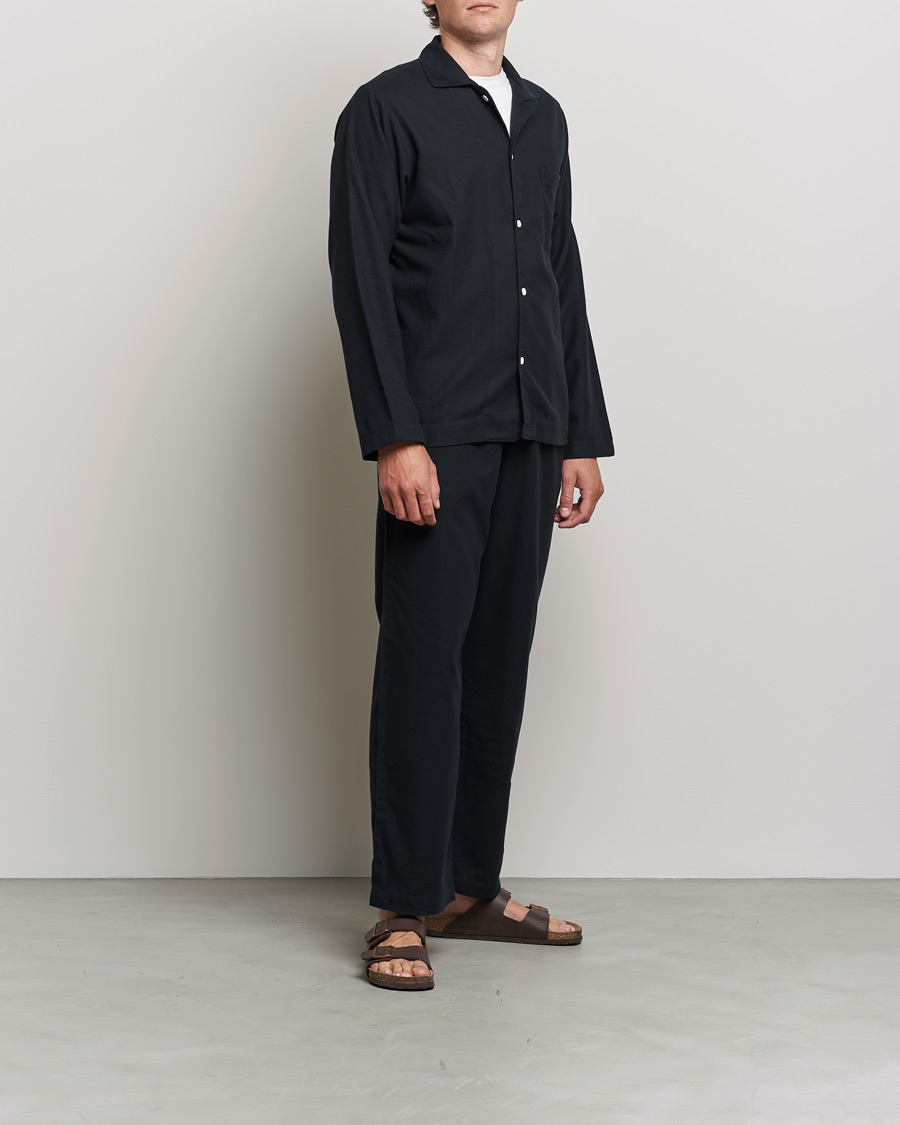 Mies |  | Tekla | Flannel Pyjama Shirt Lucid Black