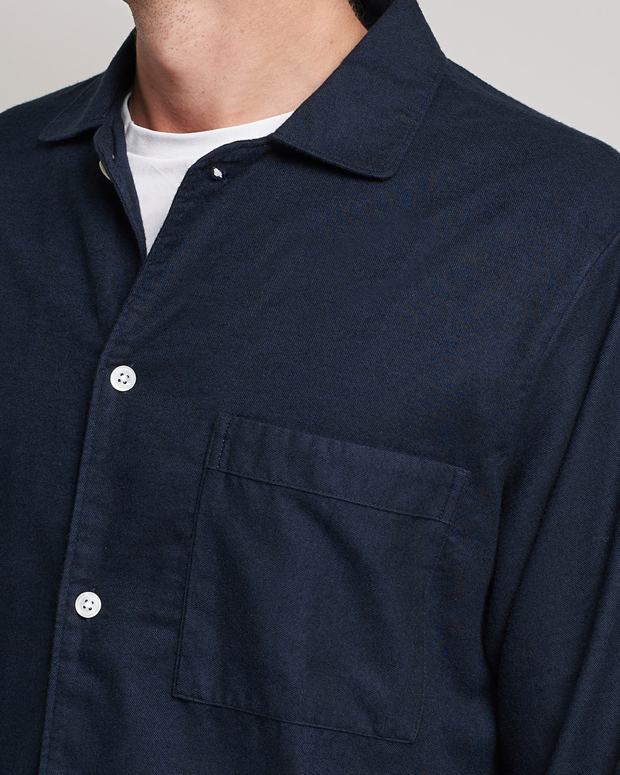 Mies | Yöpuvut ja kylpytakit | Tekla | Flannel Pyjama Shirt Midnight Blue