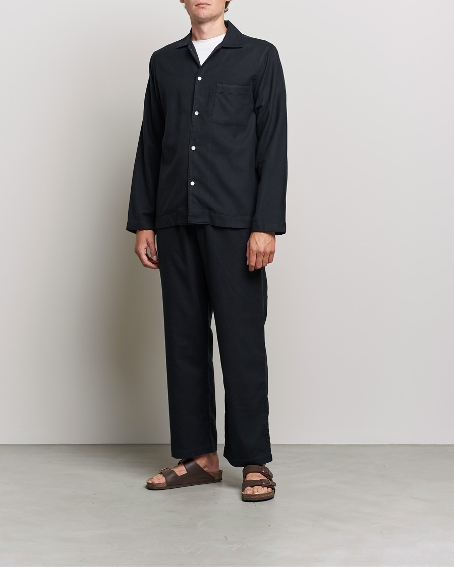 Mies |  | Tekla | Flannel Pyjama Pants Lucid Black