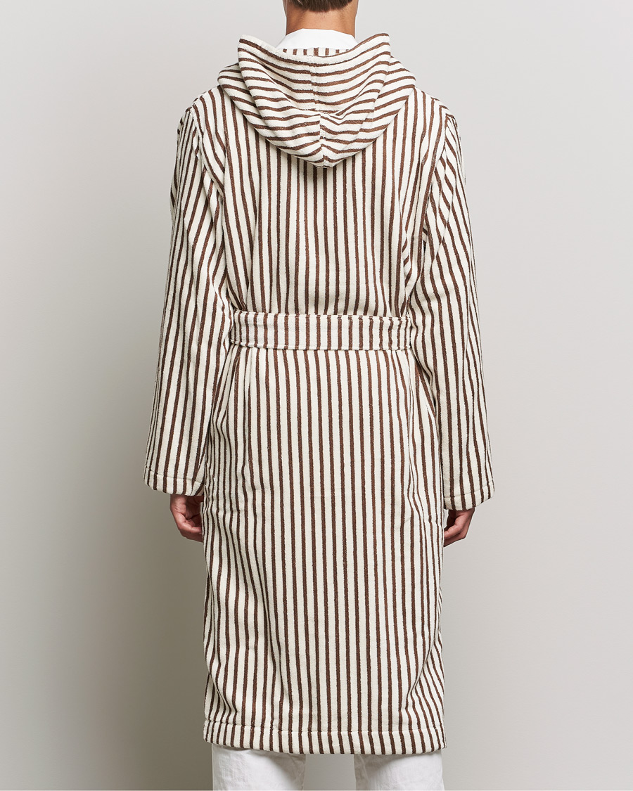 Mies | Yöpuvut ja kylpytakit | Tekla | Organic Terry Hooded Bathrobe Kodiak Stripes