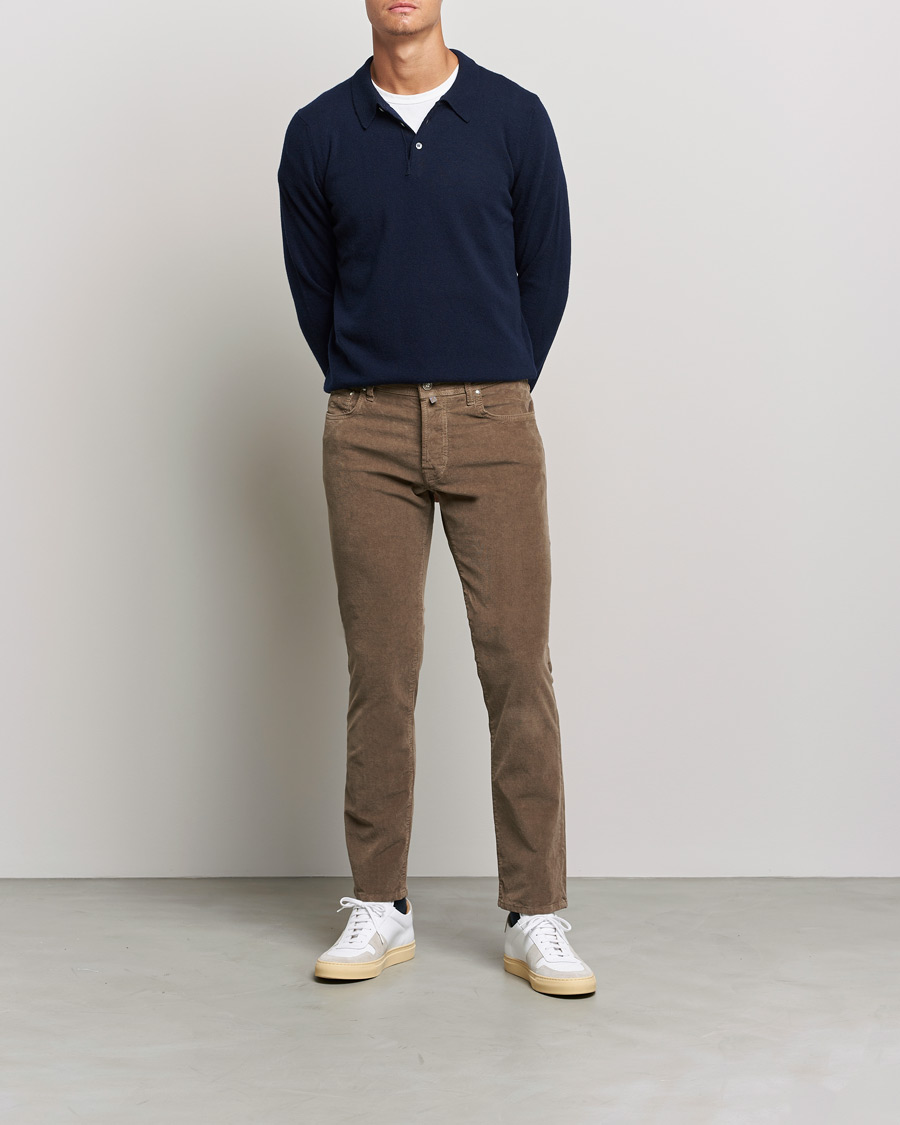 Mies | Viisitaskuhousut | Jacob Cohën | Bard 5-Pocket Corduroy Trousers Taupe