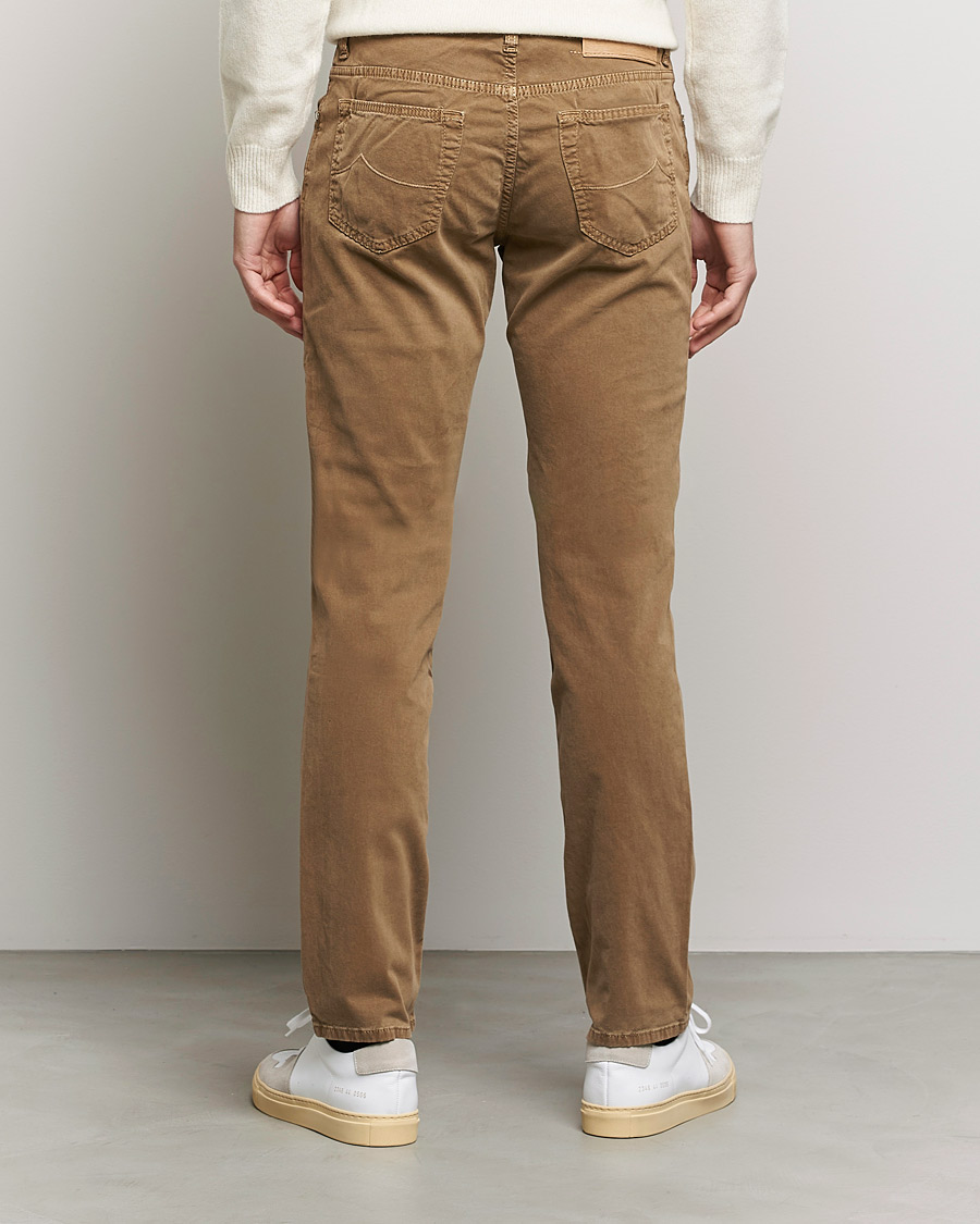 Mies | Housut | Jacob Cohën | Bard 5-Pocket Cotton Trousers Light Brown