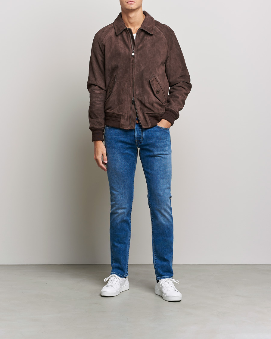Mies | Italian Department | Jacob Cohën | Nick Slim Fit Stretch Jeans Light Blue