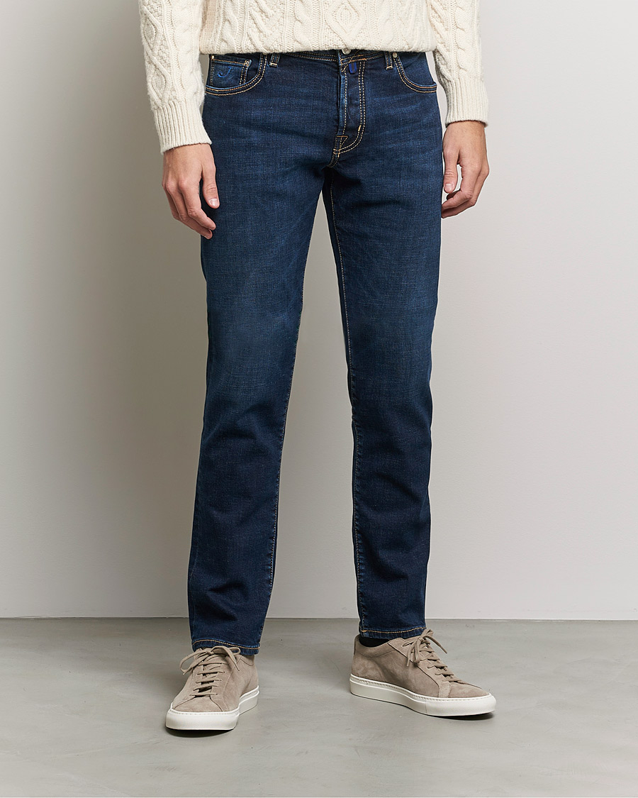 Mies | Farkut | Jacob Cohën | Nick Slim Fit Organic Cotton Jeans Mid Blue