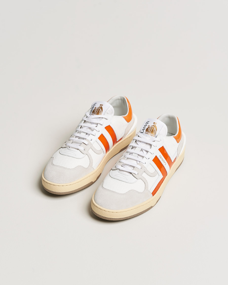 Mies | Lanvin Clay Low Top Sneakers White/Orange | Lanvin | Clay Low Top Sneakers White/Orange