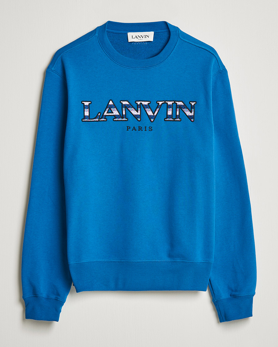 Mies | Puserot | Lanvin | Curb Logo Sweatshirt Blue Ocean