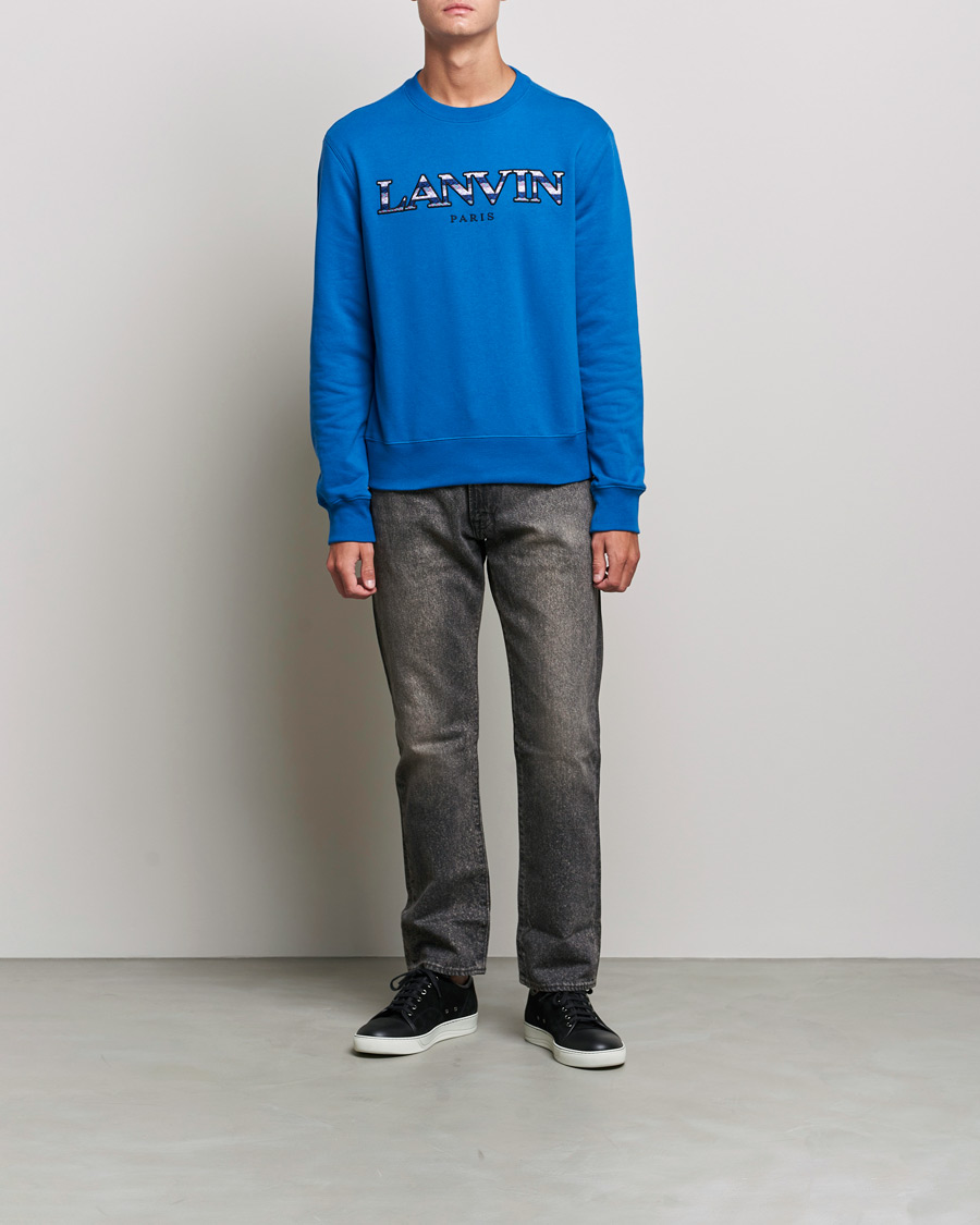Mies | Puserot | Lanvin | Curb Logo Sweatshirt Blue Ocean