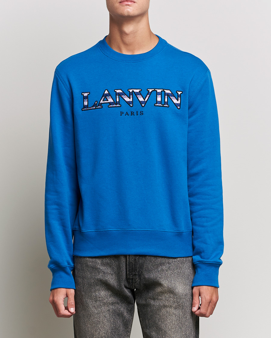 Mies | Lanvin | Lanvin | Curb Logo Sweatshirt Blue Ocean