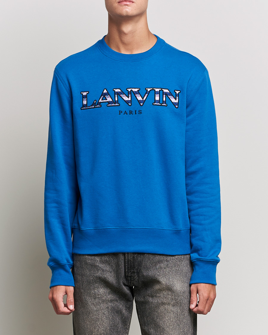 Mies | Puserot | Lanvin | Curb Logo Sweatshirt Blue Ocean