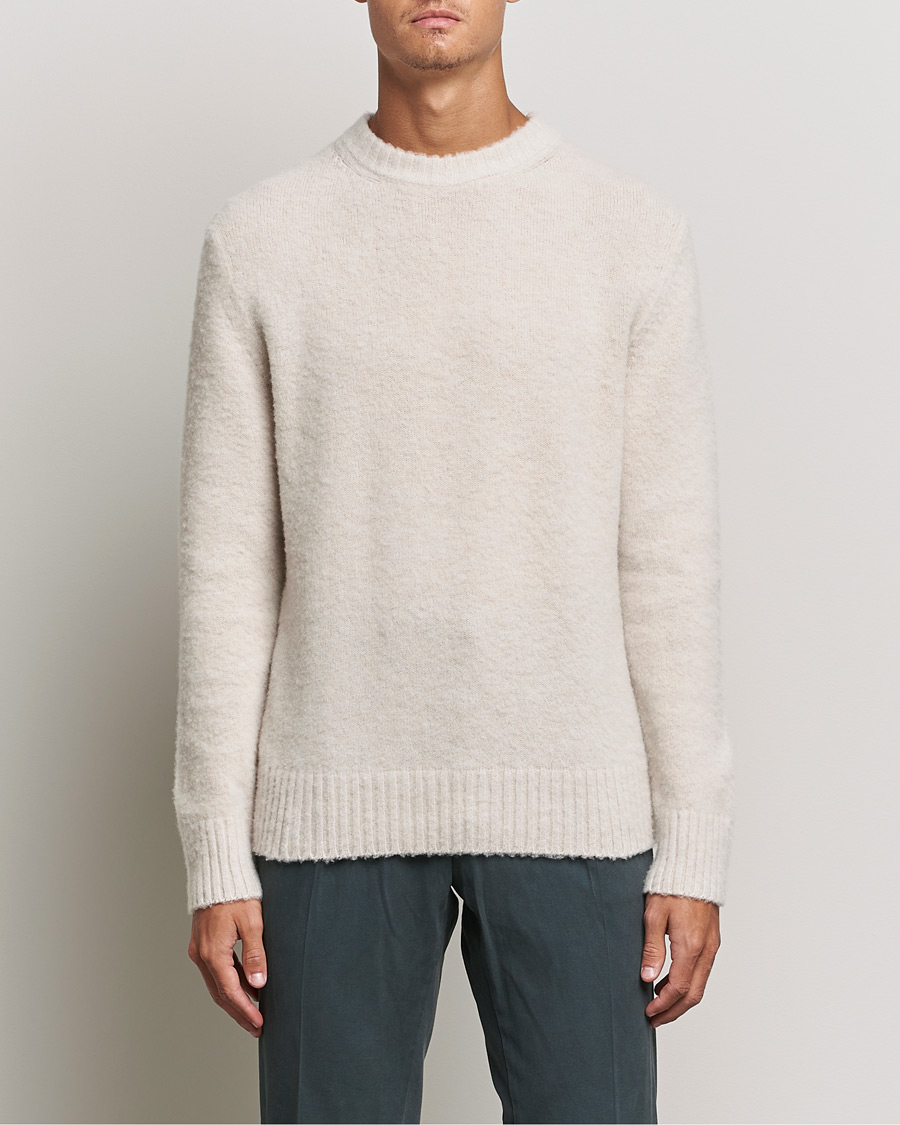 Mies |  | Piacenza Cashmere | Brushed Wool Crew Neck Beige