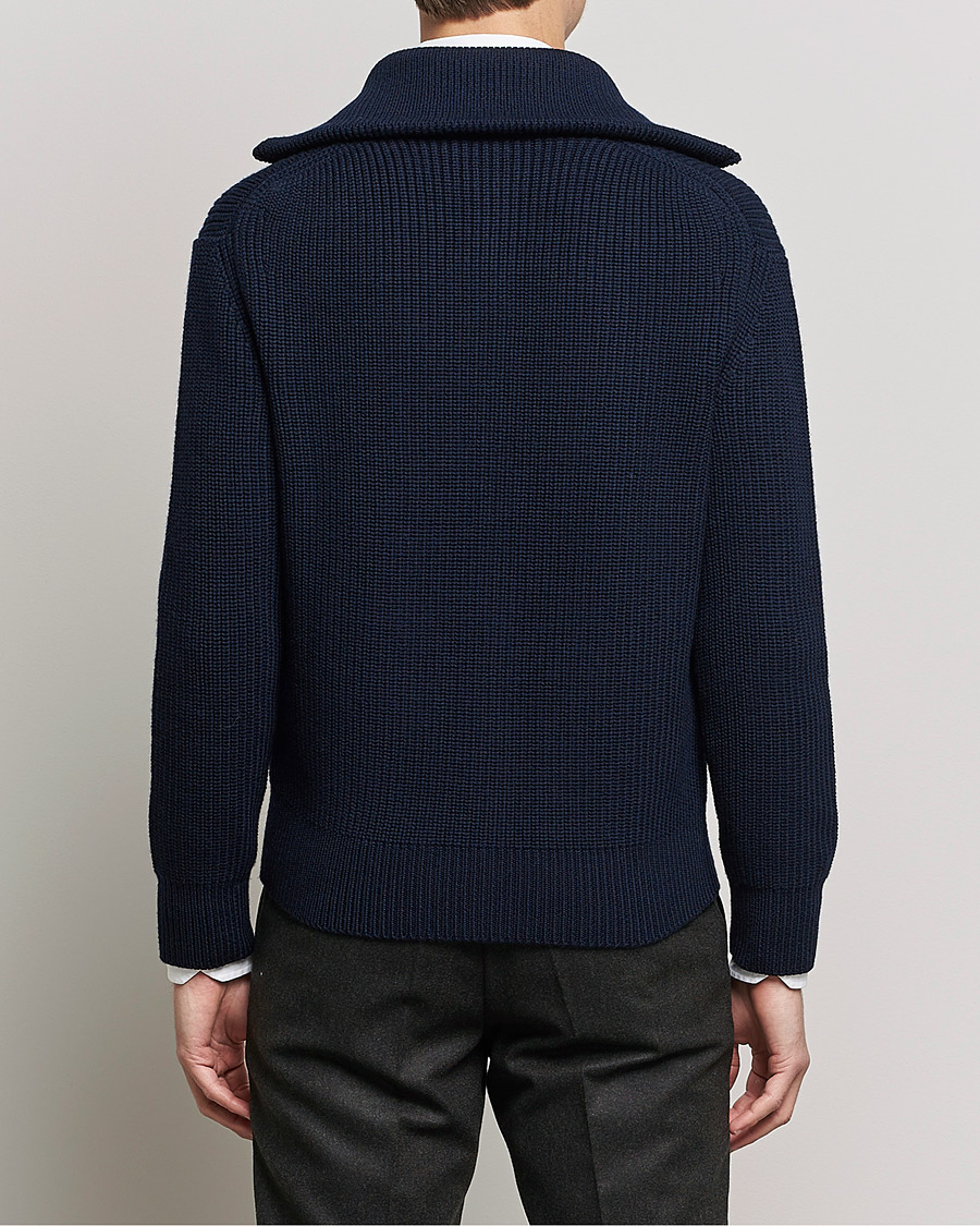 Mies | Puserot | Piacenza Cashmere | Heavy Zip Cardigan Navy