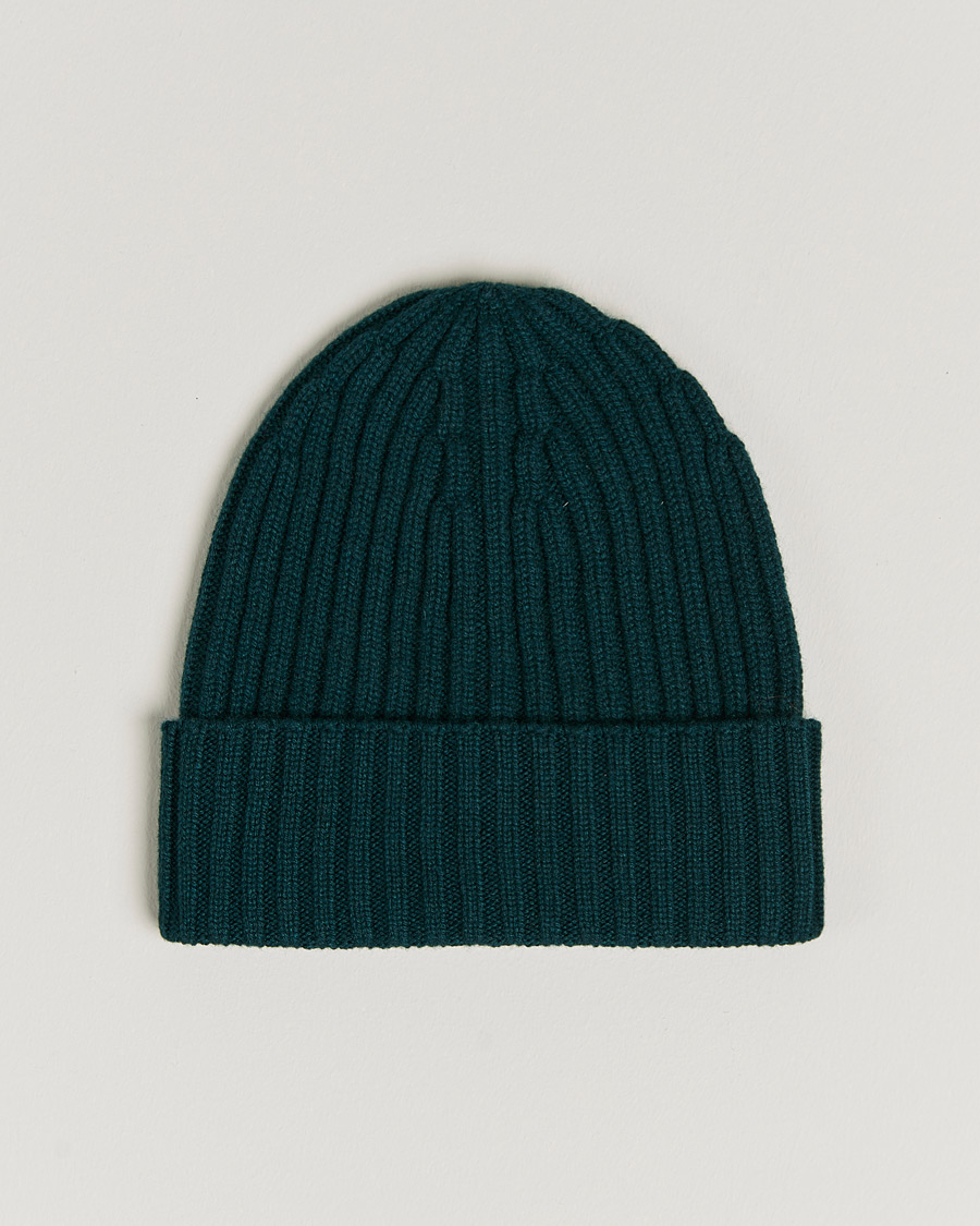 Miehet |  | Piacenza Cashmere | Ribbed Cashmere Beanie Racing Green
