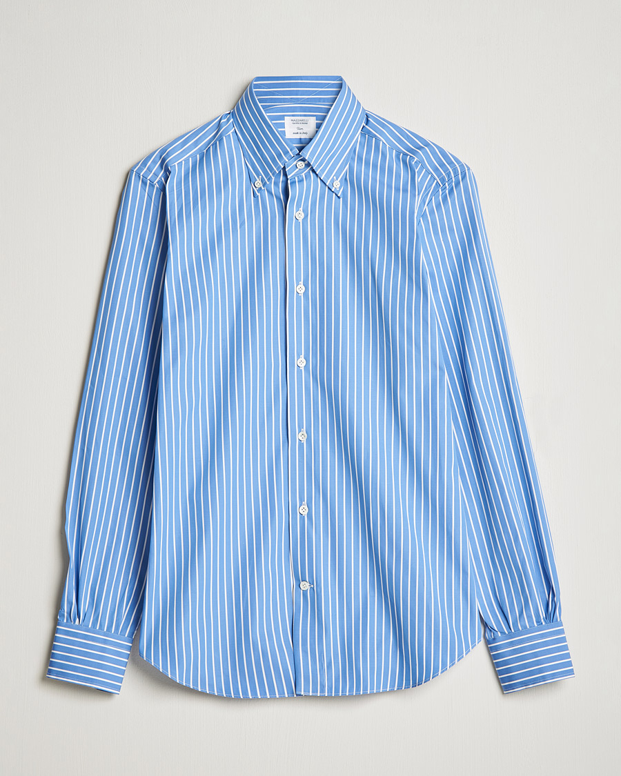 Miehet |  | Mazzarelli | Soft Button Down Stripe Shirt Blue/White
