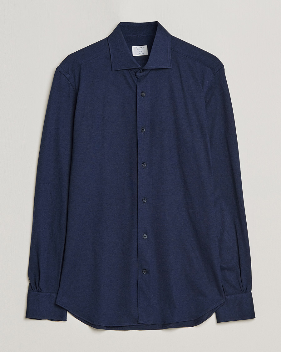 Miehet |  | Mazzarelli | Soft Cashmere Jersey Shirt Navy
