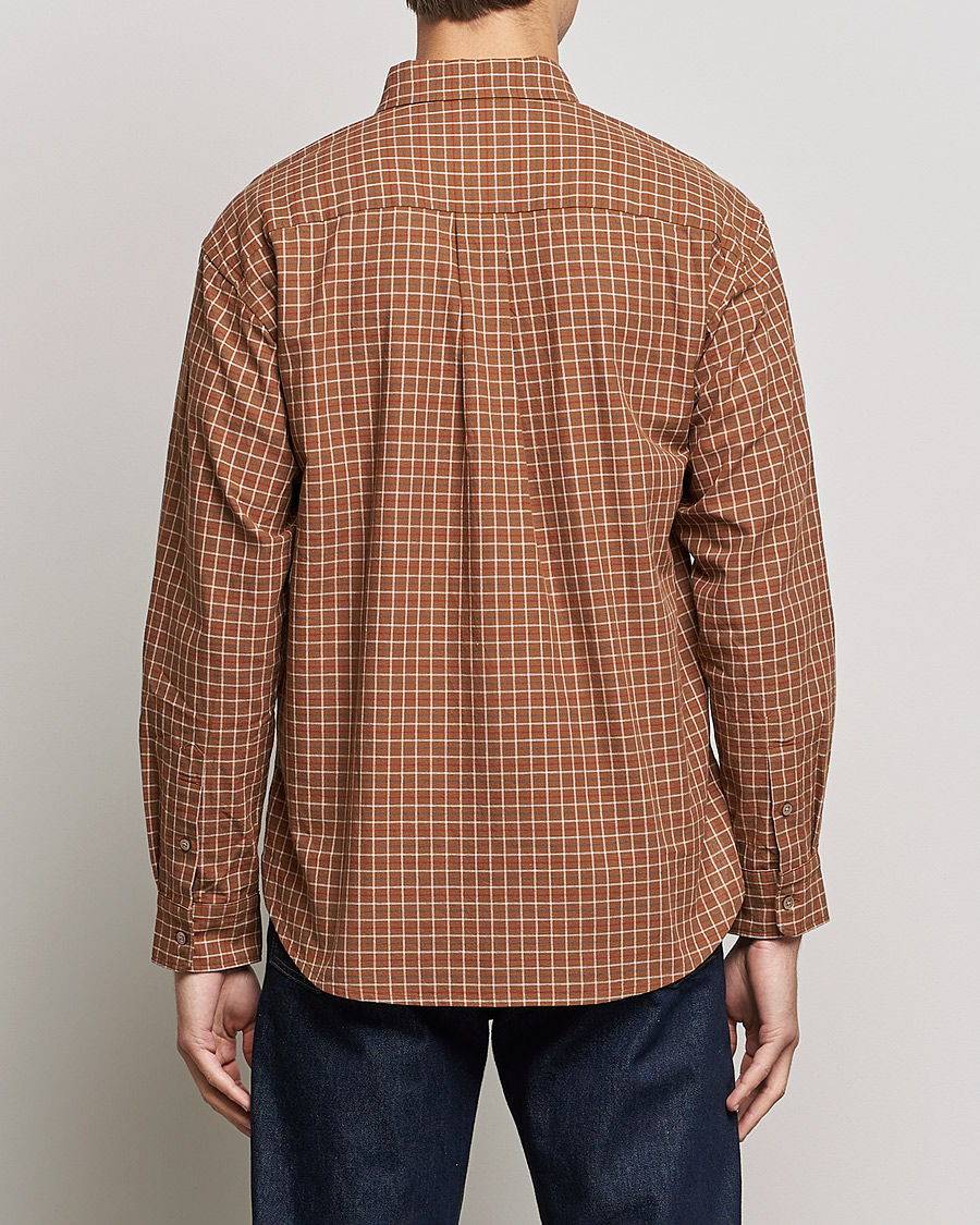 Mies | Kauluspaidat | Snow Peak | Warm Cotton Button Down Shirt Brown Check