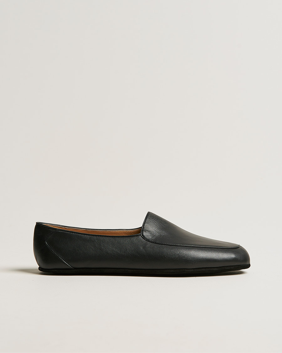 Mies | John Lobb Hampton Travel Slipper Black Lamb Leather | John Lobb | Hampton Travel Slipper Black Lamb Leather