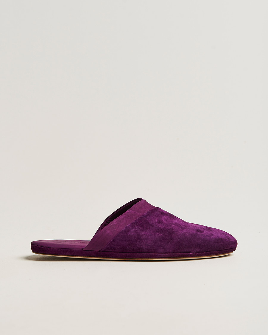 Mies | John Lobb Knighton Slipper Purple Cashmere Suede | John Lobb | Knighton Slipper Purple Cashmere Suede