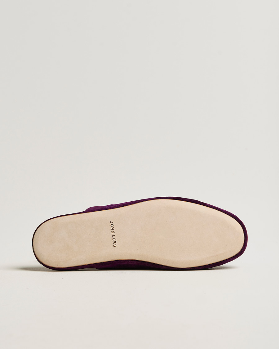 Mies | John Lobb Knighton Slipper Purple Cashmere Suede | John Lobb | Knighton Slipper Purple Cashmere Suede