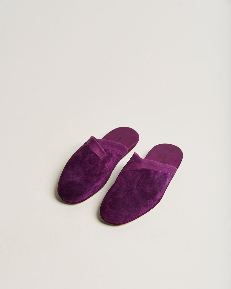 Mies | John Lobb Knighton Slipper Purple Cashmere Suede | John Lobb | Knighton Slipper Purple Cashmere Suede