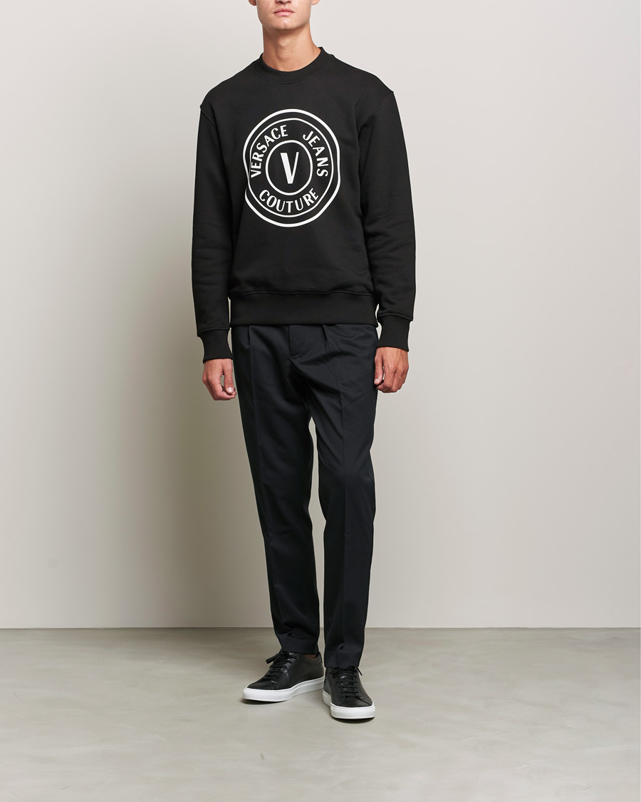 Mies | Puserot | Versace Jeans Couture | Big V Emblem Sweatshirt Black