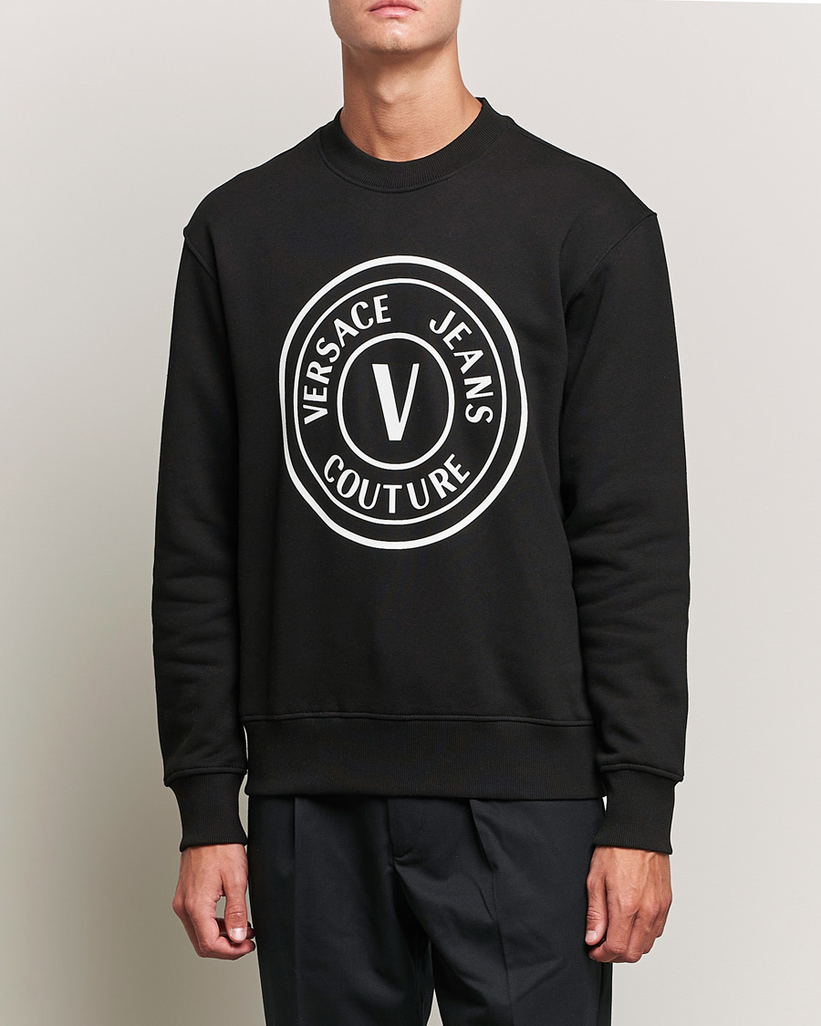 Mies | Puserot | Versace Jeans Couture | Big V Emblem Sweatshirt Black