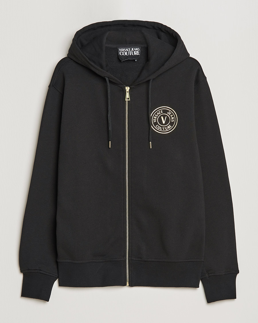 Mies | Puserot | Versace Jeans Couture | V Emblem Hoodie Black/Gold