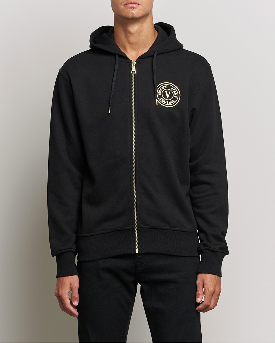 Mies | Hupparit | Versace Jeans Couture | V Emblem Hoodie Black/Gold