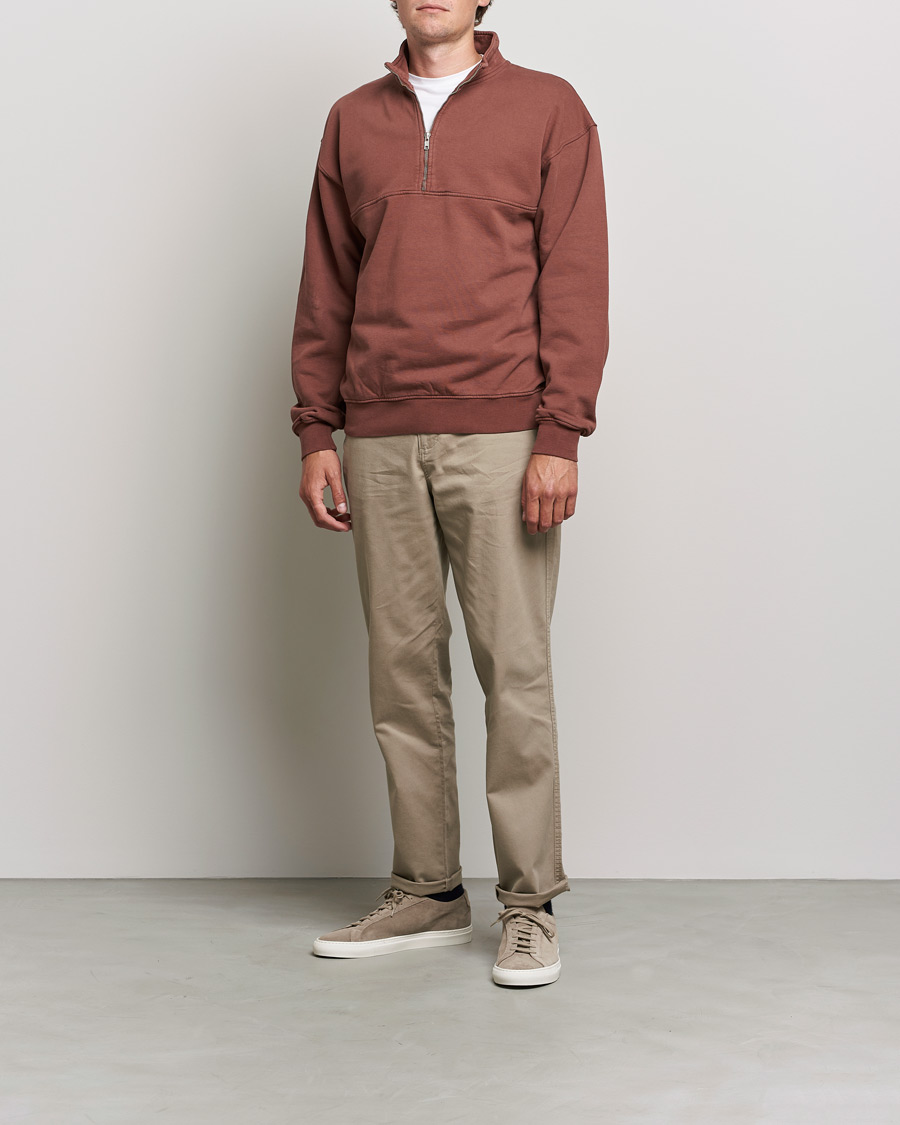 Mies | Puserot | Colorful Standard | Classic Organic Half-Zip Cinnamon Brown