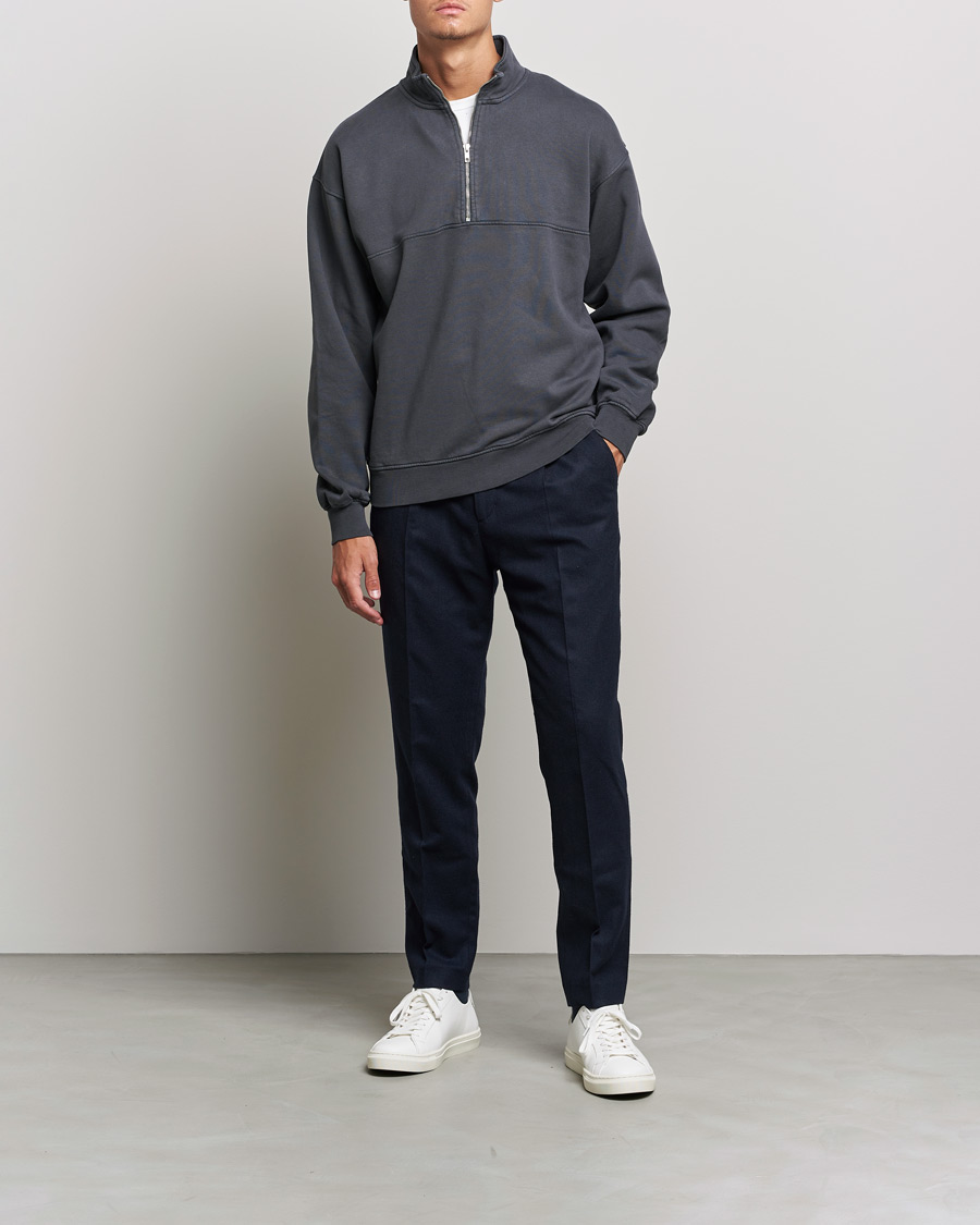 Mies | Puserot | Colorful Standard | Classic Organic Half-Zip Lava Grey