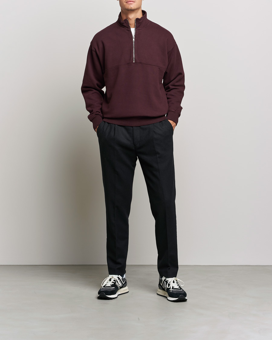 Mies | Puserot | Colorful Standard | Classic Organic Half-Zip Oxblood Red