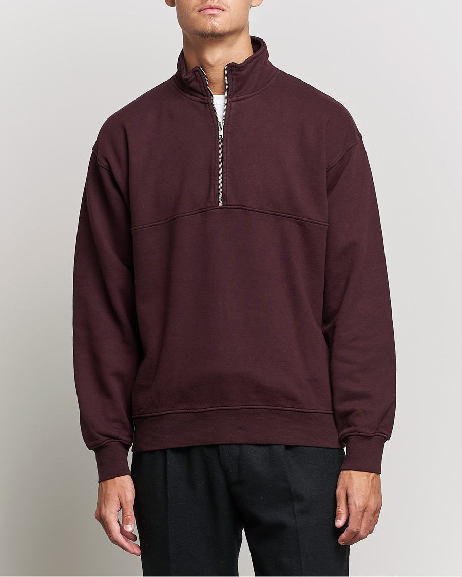 Mies | Puserot | Colorful Standard | Classic Organic Half-Zip Oxblood Red