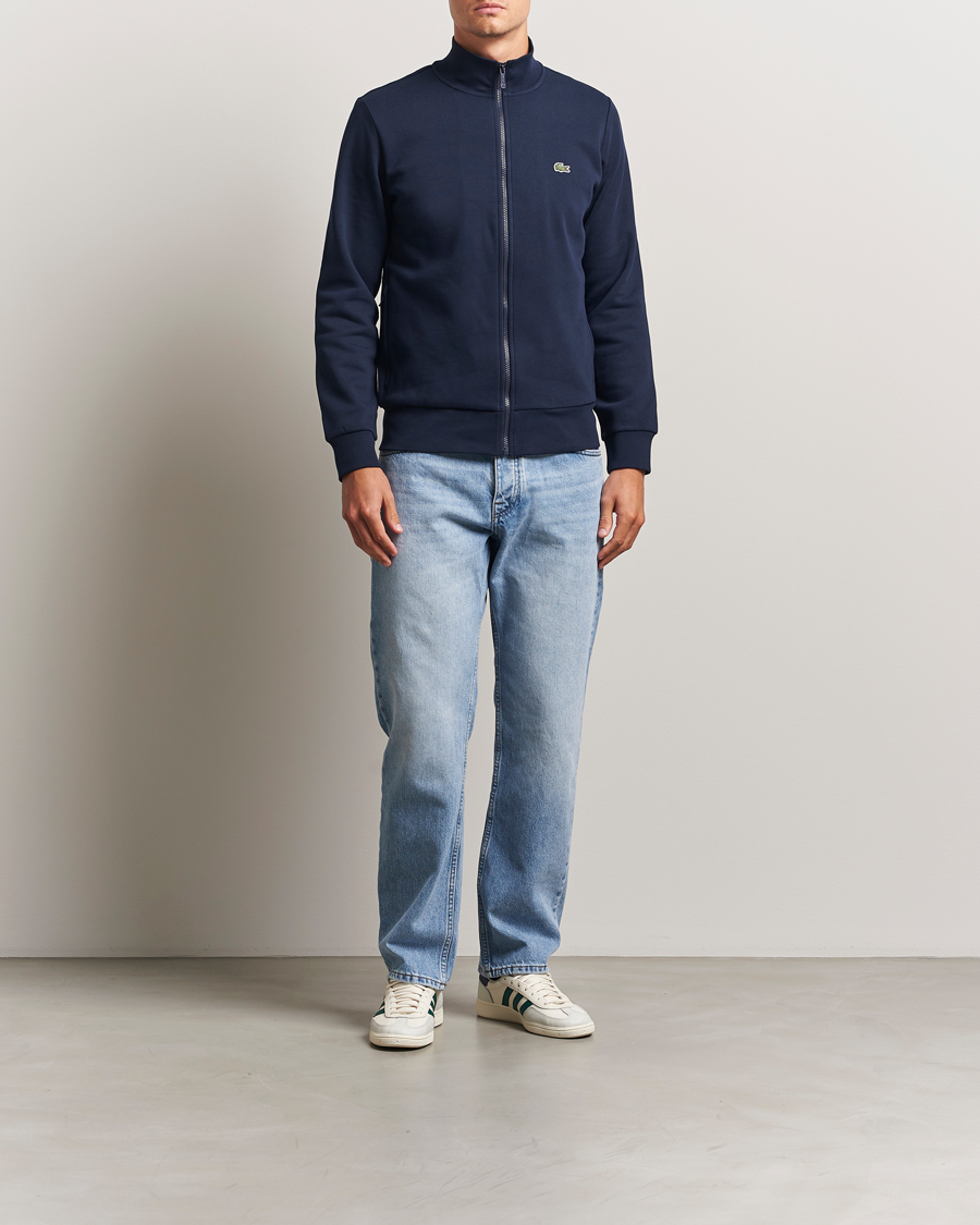 Mies | Puserot | Lacoste | Full Zip Sweater Navy Blue