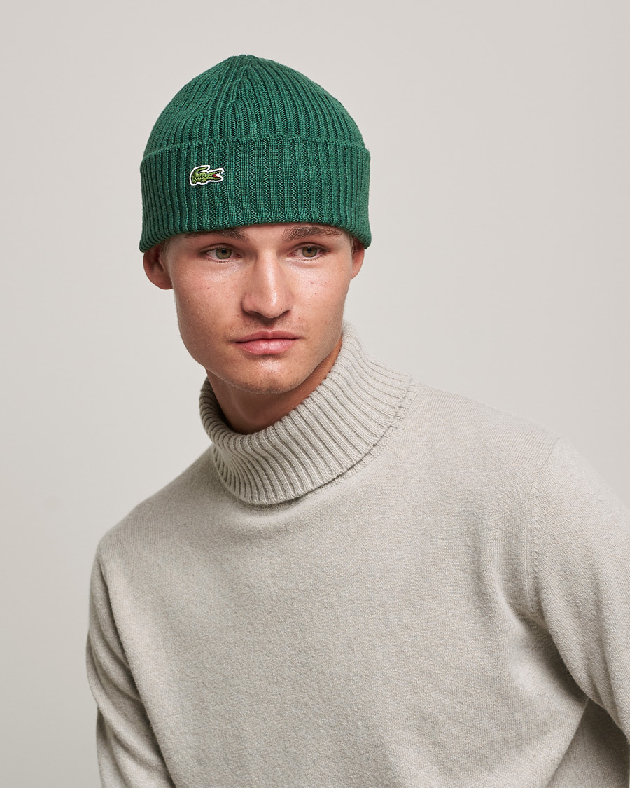 Mies | Lacoste Wool Knitted Beanie Green | Lacoste | Wool Knitted Beanie Green