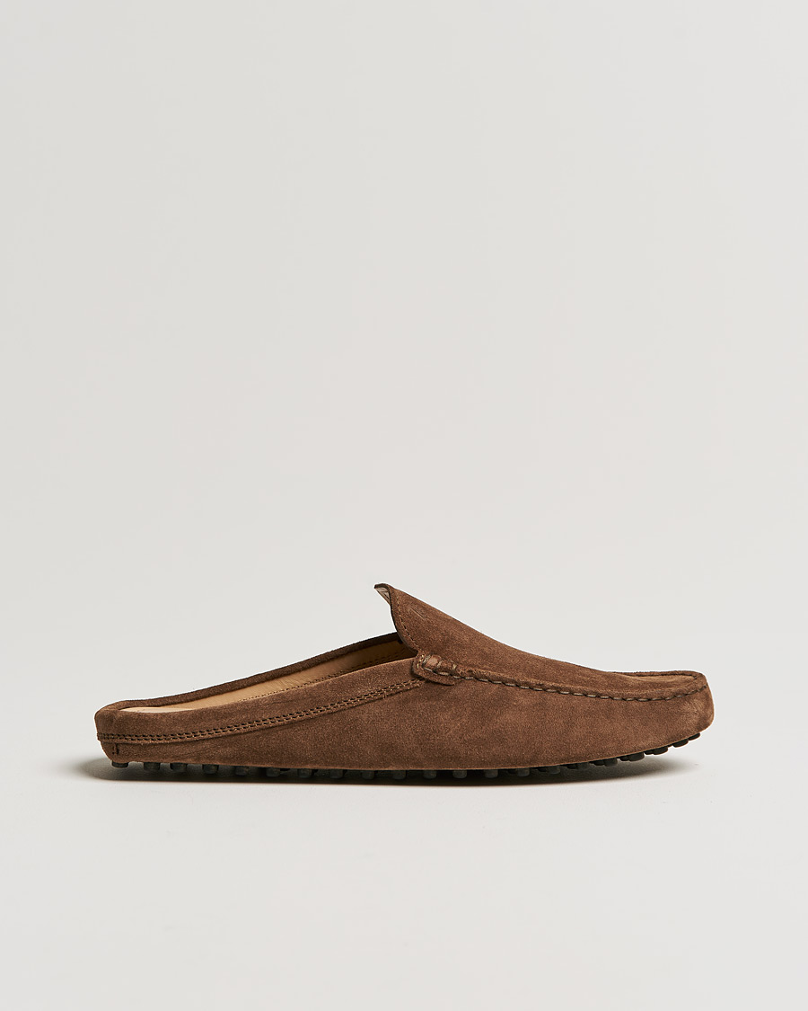 Mies | Tod's Gommino Slippers Dark Brown Suede | Tod's | Gommino Slippers Dark Brown Suede
