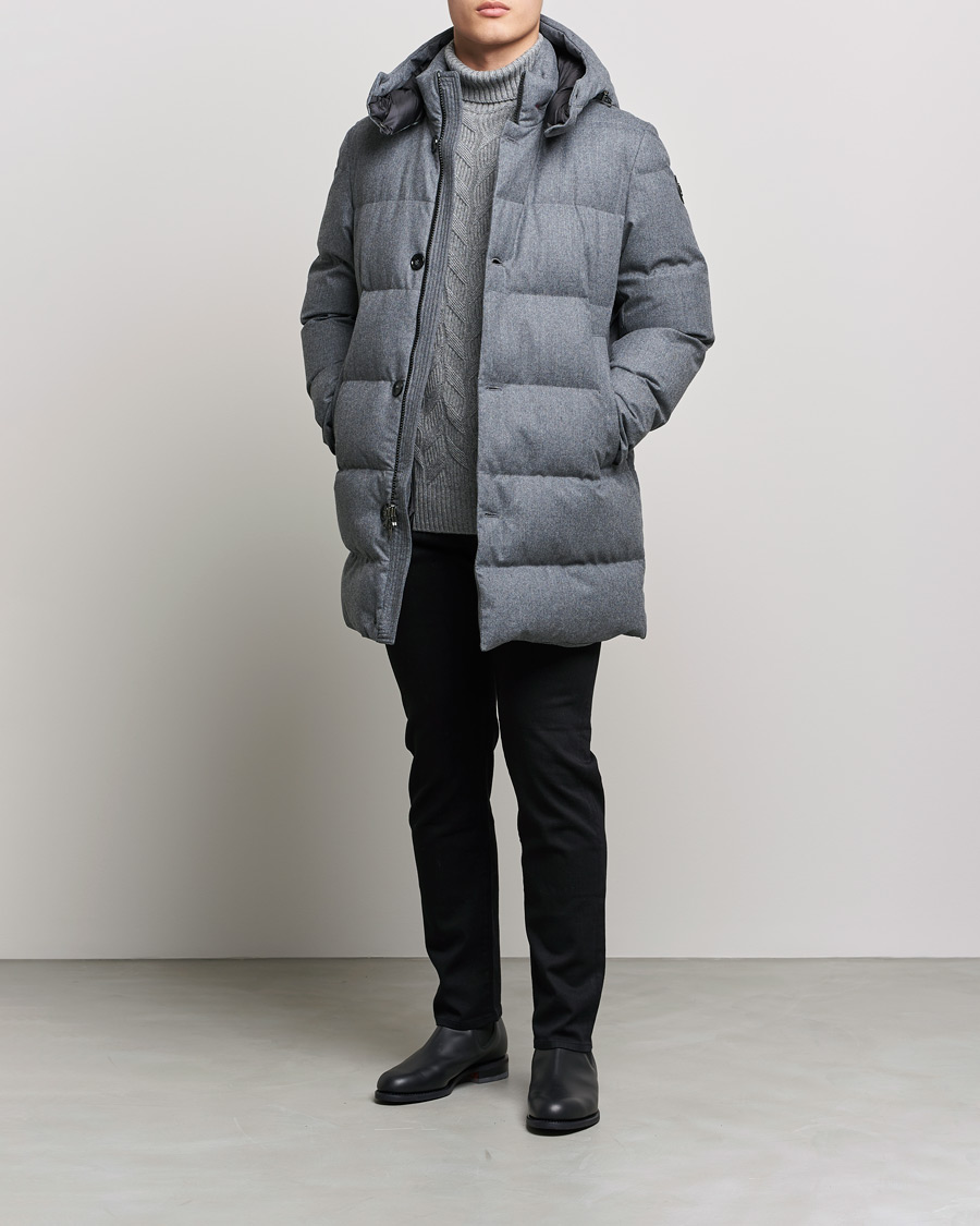 Mies | Takit | Woolrich | Luxe Long Parka Medium Grey Melange