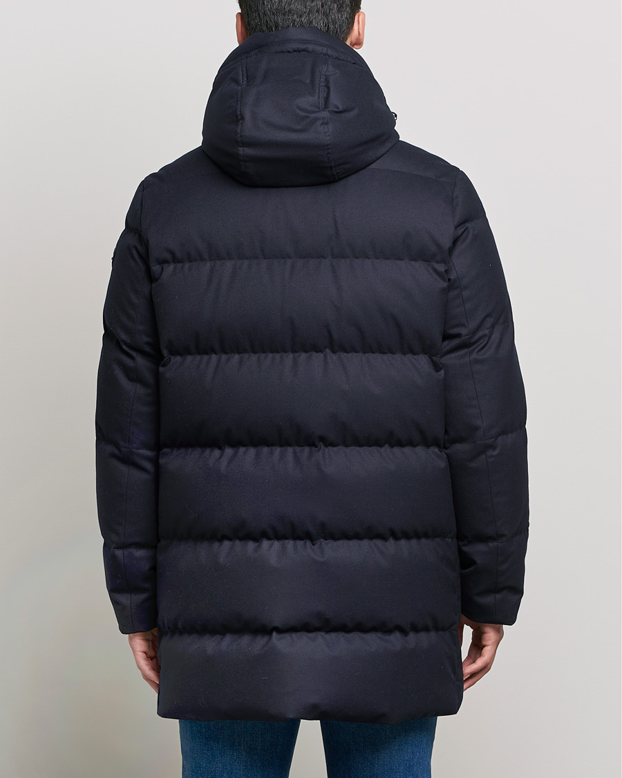Mies | Takit | Woolrich | Luxe Long Parka Melton Blue