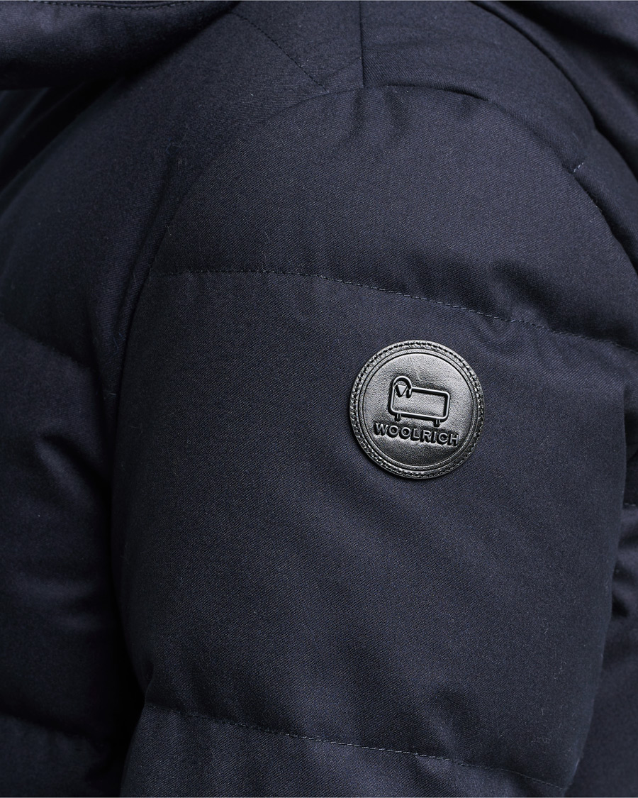 Mies | Takit | Woolrich | Luxe Long Parka Melton Blue