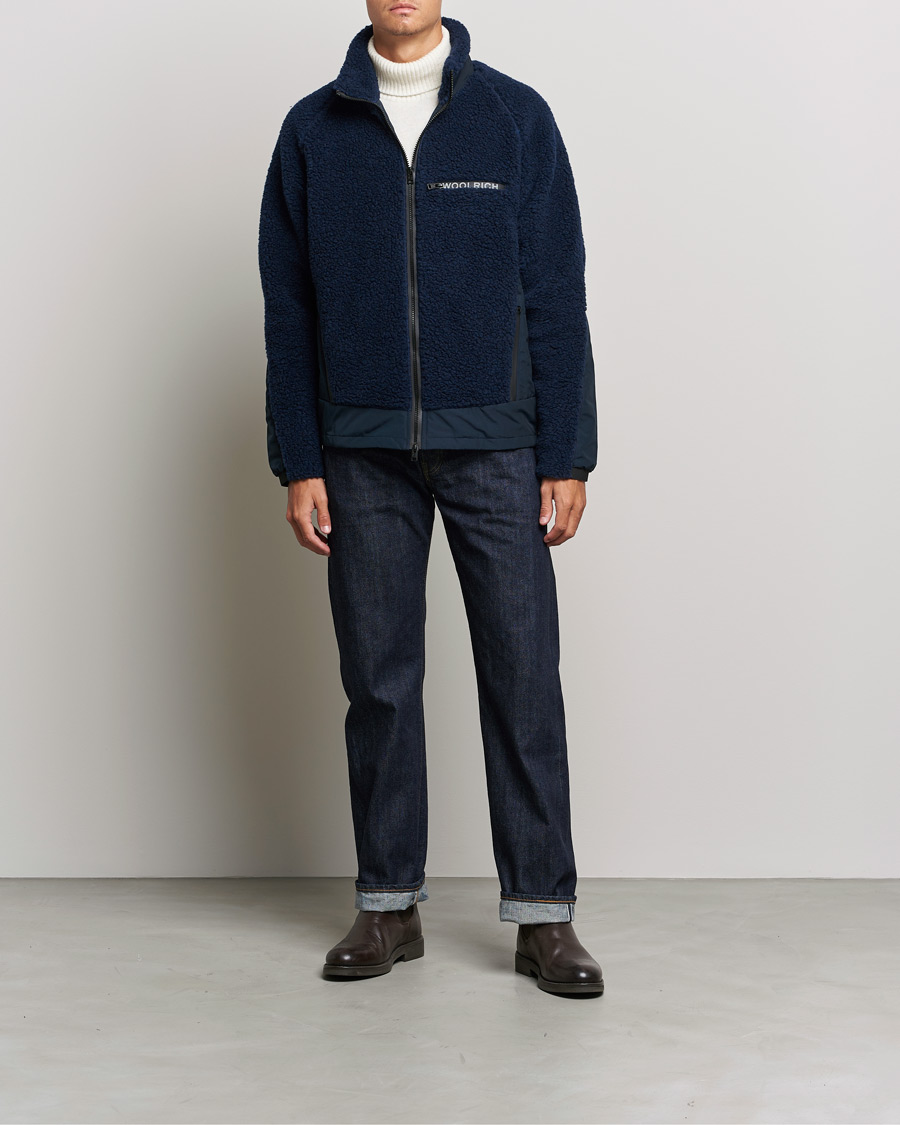 Mies | Takit | Woolrich | Sherpa Hybrid Jacket Melton Blue