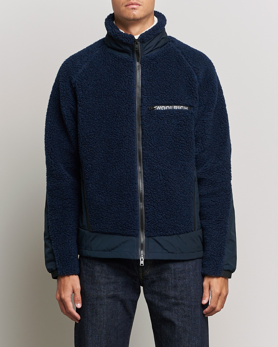 Mies | Takit | Woolrich | Sherpa Hybrid Jacket Melton Blue