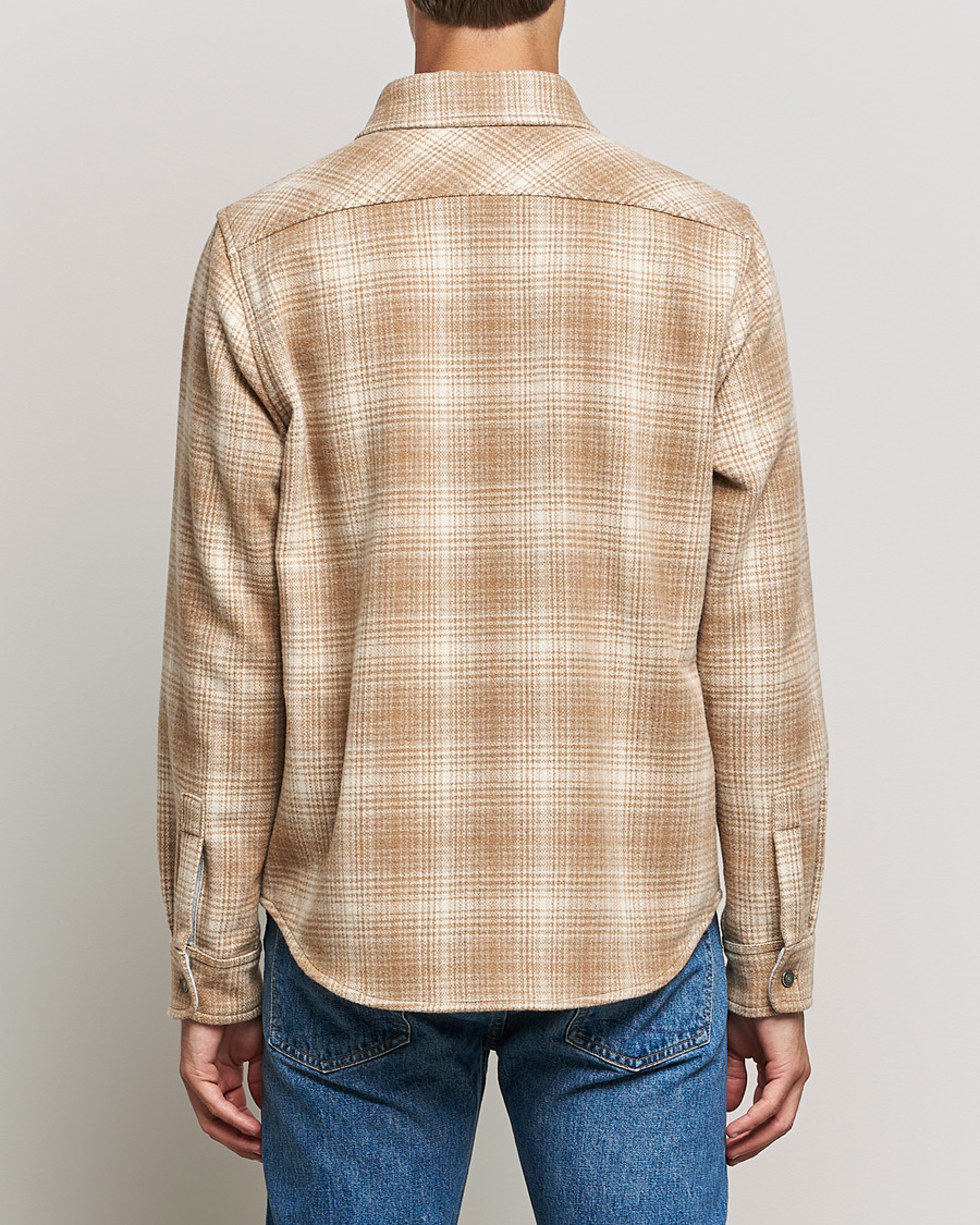 Mies | Kauluspaidat | Woolrich | Alaskan Melton Wool Overshirt Camel Hunting