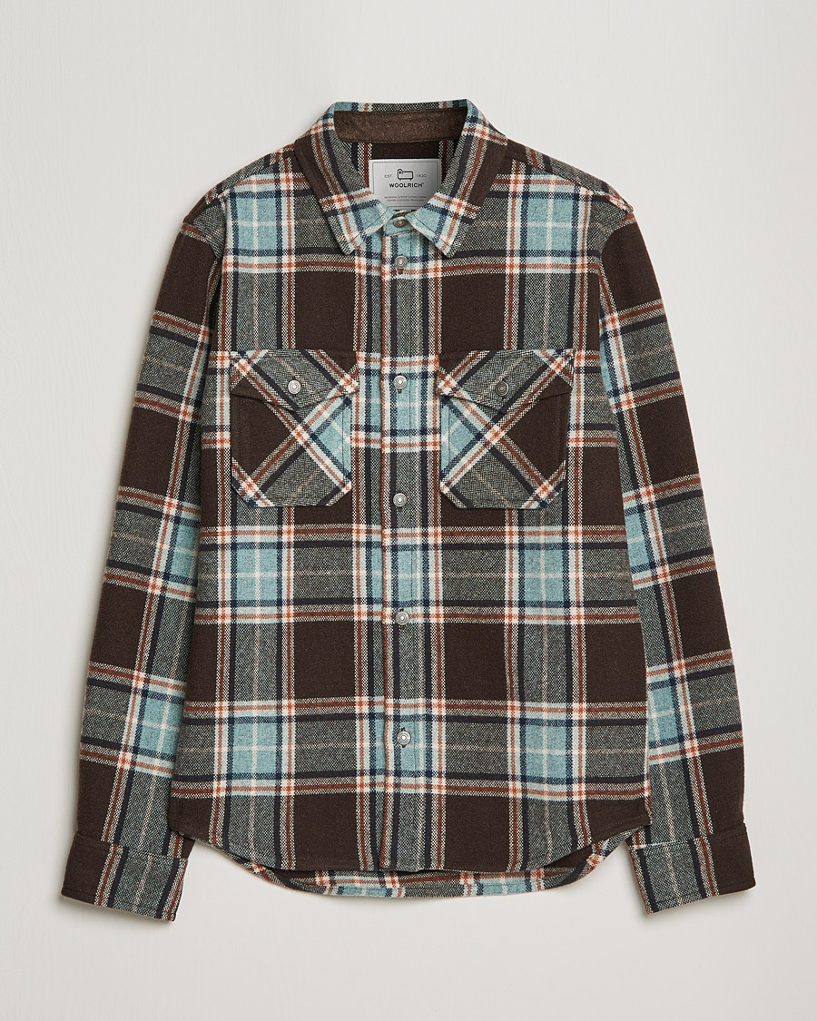 Mies | Kauluspaidat | Woolrich | Alaskan Melton Wool Overshirt Desert Check