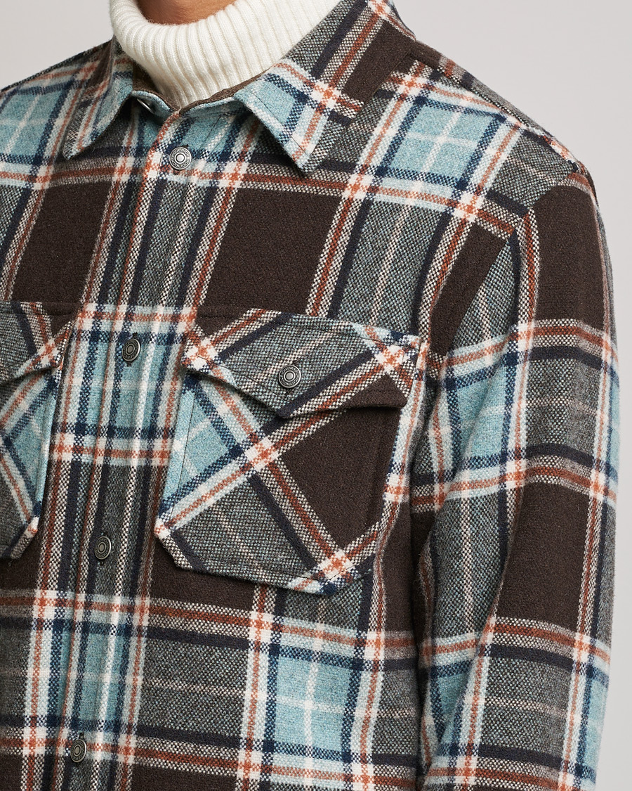 Mies | Kauluspaidat | Woolrich | Alaskan Melton Wool Overshirt Desert Check