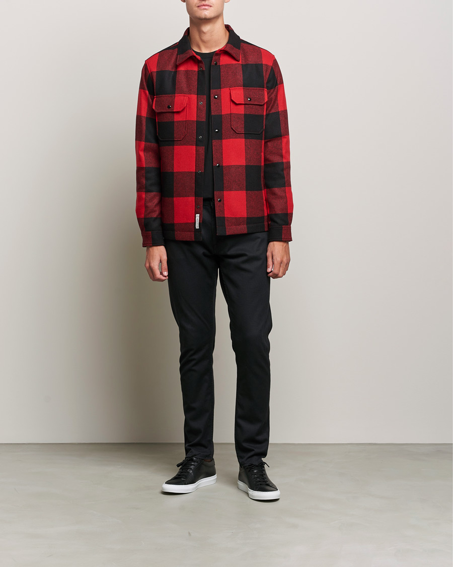 Mies | Kauluspaidat | Woolrich | Alaskan Wool Padded Overshirt Red Buffalo
