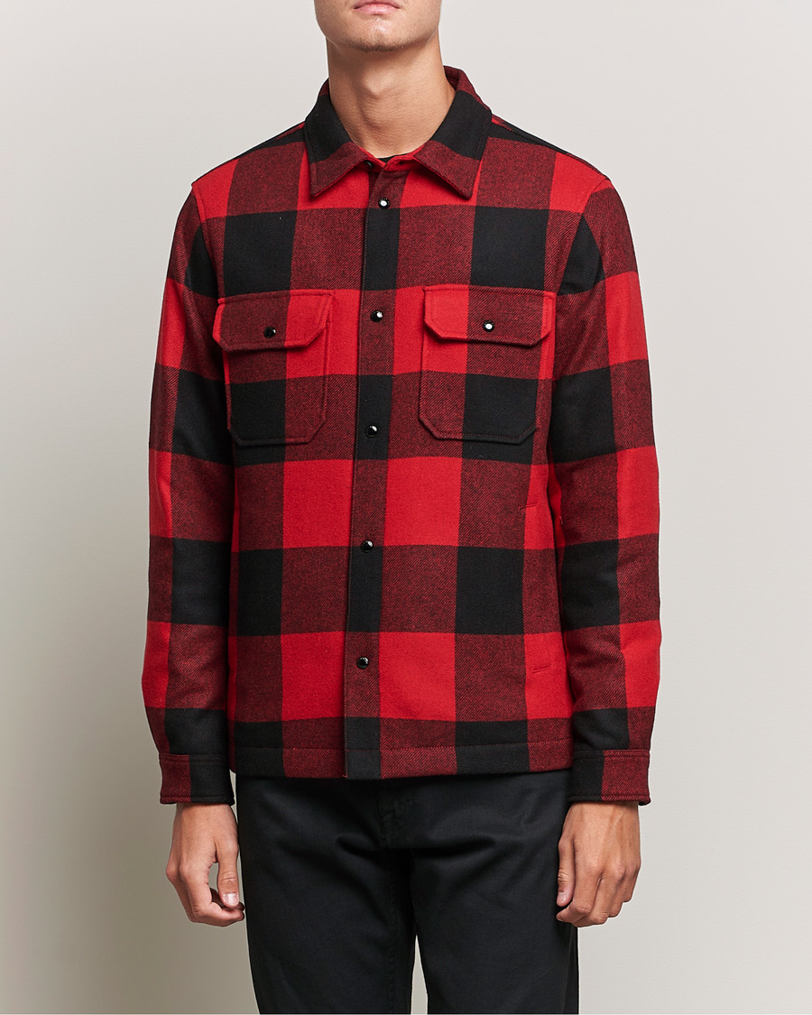 Mies | Kauluspaidat | Woolrich | Alaskan Wool Padded Overshirt Red Buffalo