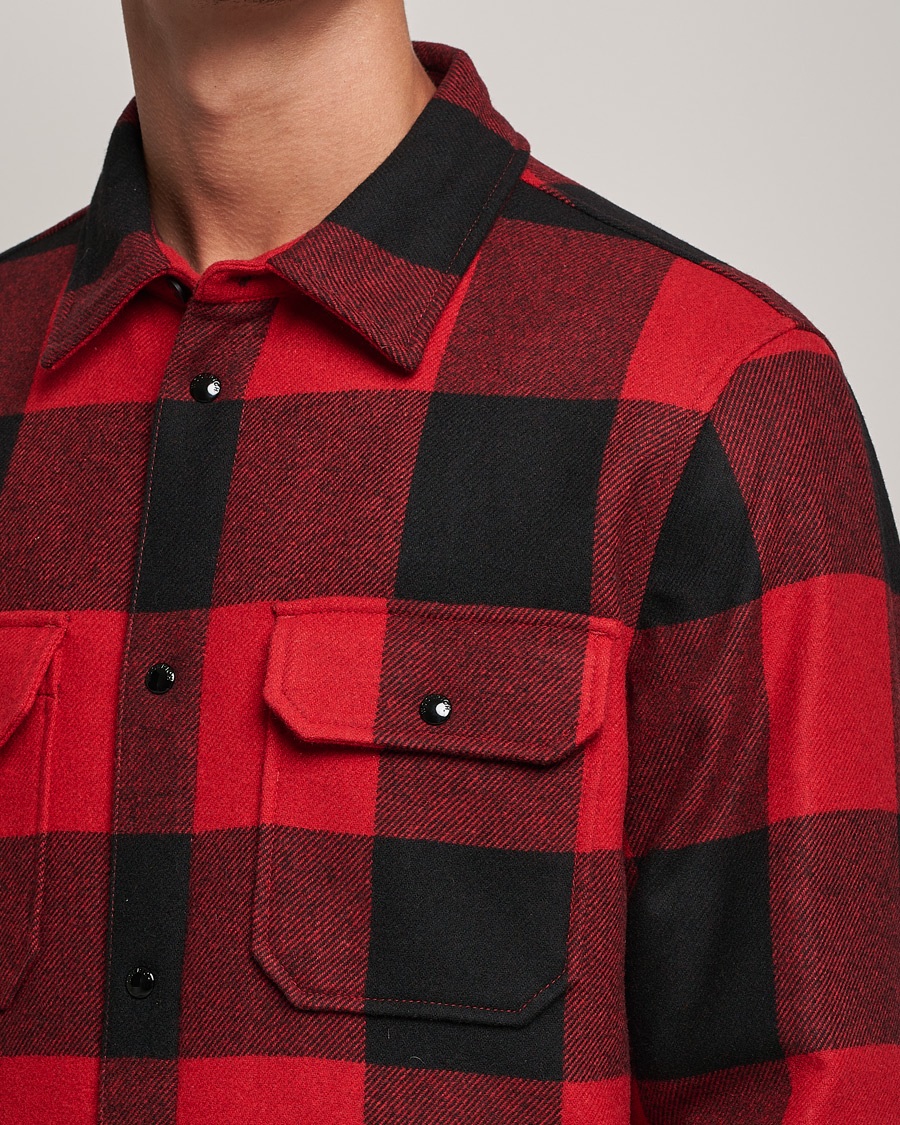 Mies | Kauluspaidat | Woolrich | Alaskan Wool Padded Overshirt Red Buffalo