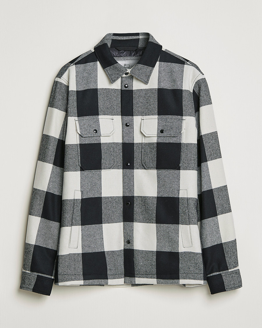 Mies | Kauluspaidat | Woolrich | Alaskan Wool Padded Overshirt White Buffalo