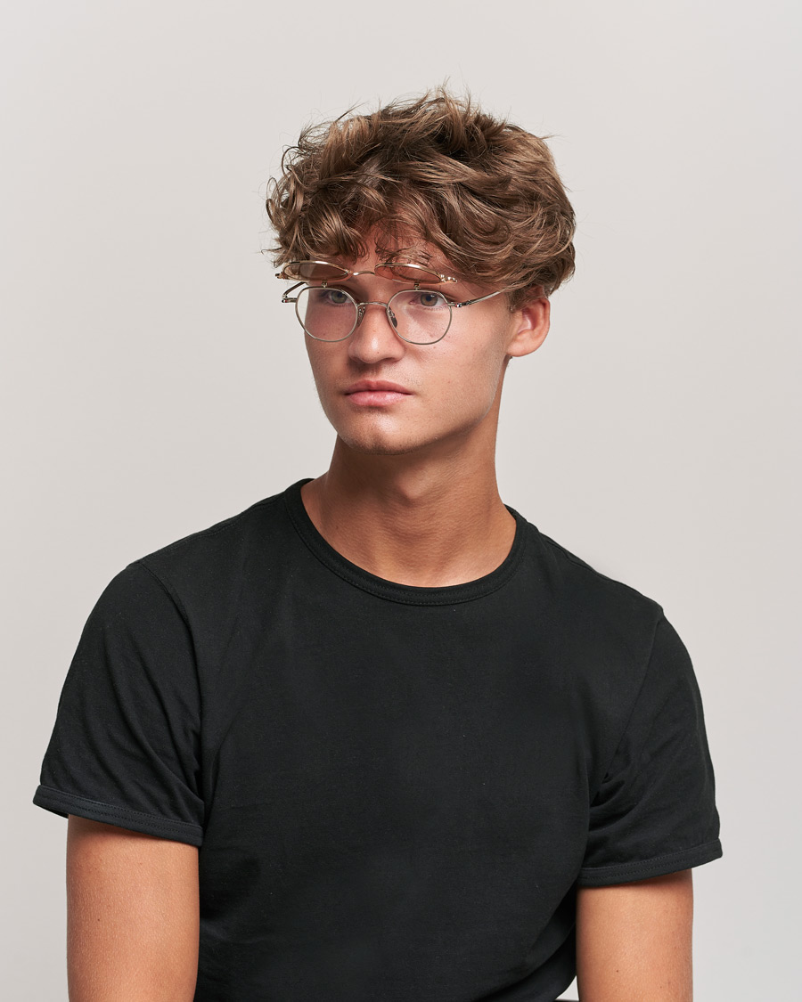 Mies | Thom Browne TB-S812 Flip-Up Sunglasses White Gold/Silver | Thom Browne | TB-S812 Flip-Up Sunglasses White Gold/Silver