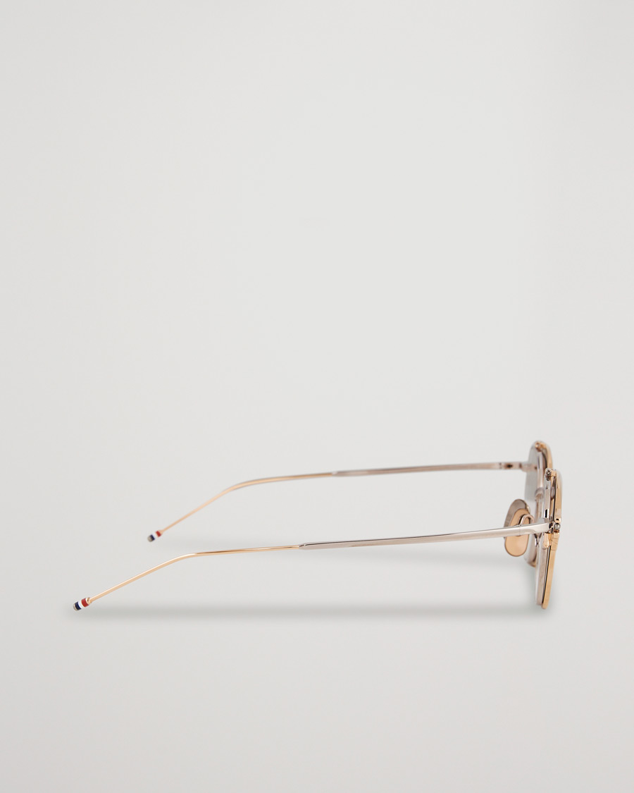 Mies | Aurinkolasit | Thom Browne | TB-S812 Flip-Up Sunglasses White Gold/Silver